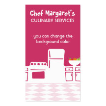 Custom colour retro kitchen cooking baking biz car business card templates