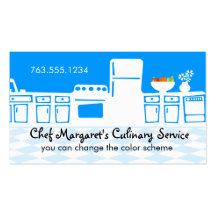 Custom colour retro kitchen cooking baking biz car business card template