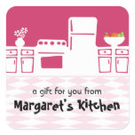 Custom colour retro kitchen cooking baking labels stickers