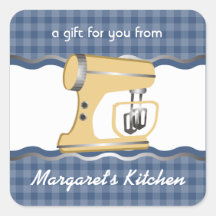 Custom colour retro stand mixer baking gift label stickers