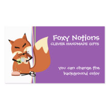 Custom colour sewing notions fox gift tag business card templates