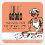 custom colour vintage bakery girl baking gift labe sticker