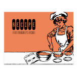 custom colour vintage bakery girl baking recipe ca postcards