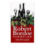 Custom colour vintage grapes grape leaves wine business card templates