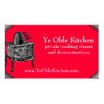 Custom colour vintage stove oven pans cooking chef business cards