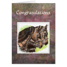 Custom Congratulations,  - Team Horses, Hard Work Card
