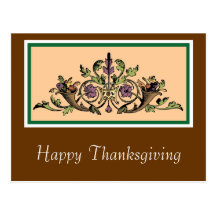 Custom Cornucopia Vintage Thanksgiving Postcard