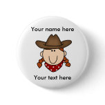 custom cowgirl red Button