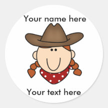 custom cowgirl red Sticker