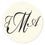 Custom cream and brown envelope seal round stickers