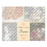Custom Cream Wedding Photo Collage Print w/ Text