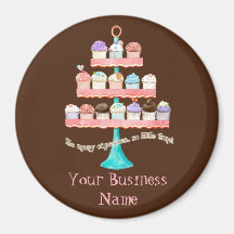 Custom Cupcake Sweet Shoppe Business Magnets