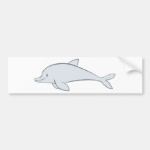Custom Cute Flipper Dolphin Bumper Sticker