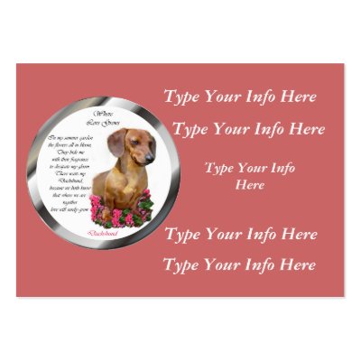 Custom Dachshund Profile Cards by DogsByDezign