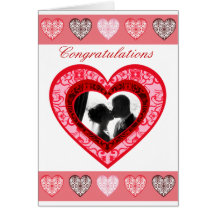 Custom Damask  Wedding Congratulations Card