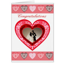 Custom Damask  Wedding Congratulations Card
