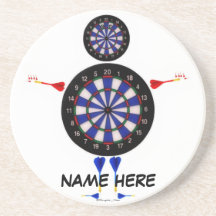 Custom Dart Board Man Fun Drink Coasters