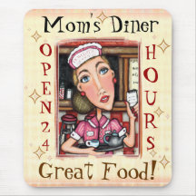 Custom Diner Waitress Mousepad