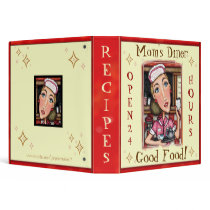 Custom Diner Waitress Recipe Binder Medium