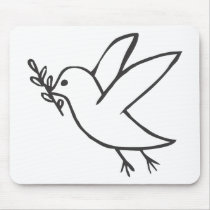 Custom Dove of Peace Sketch Logo Mousepads