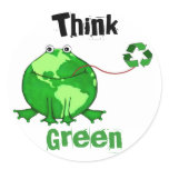 Custom Earth Day / Think Green Frog Stickers