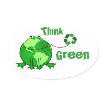 Custom Earth Day / Think Green Frog Stickers