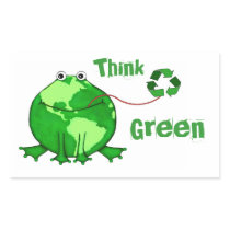 Custom Earth Day / Think Green Frog Stickers