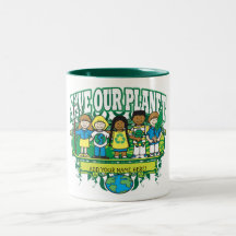 Custom Earth Kids, ADD YOUR NAME! Mugs