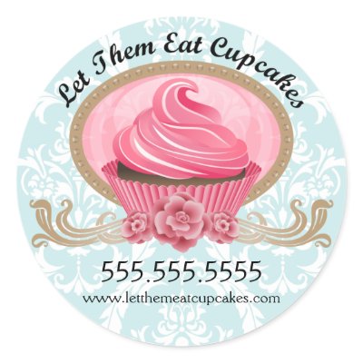 Custom Elegant Cupcake Bakery Stickers by SocialiteDesigns