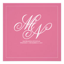 Custom elegant pale violet red theme wedding custom invites