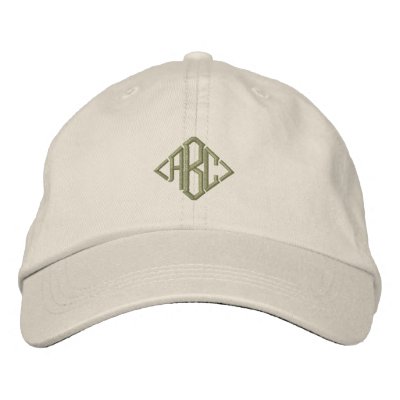 Custom Embroidered Monogrammed Hat Style 2 Embroidered Baseball Cap by monogramtees