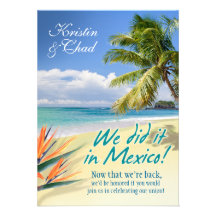 CUSTOM EMERALD WATERS (Mexico) wedding Invitations