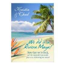 CUSTOM EMERALD WATERS (Riviera Maya) wedding Invite
