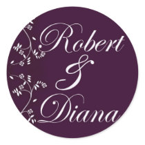 Custom envelope seals in plum with Asian accent Sticker