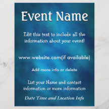 Custom Event Blue Mist Flyers