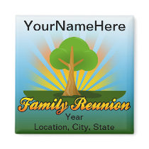 Custom Family Reunion, Green Tree with Sun Rays