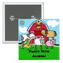 Custom Farm Animals Button