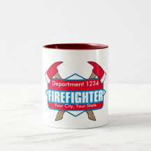 Custom Firefighter with Axes Coffee Mugs