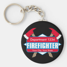 Custom Firefighter with Axes Keychains