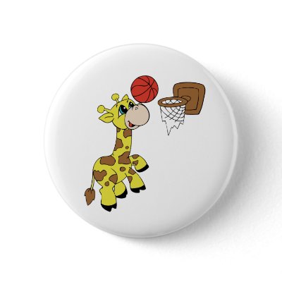CUSTOM GIRAFFE BASKETBALL Button by toddlersplace