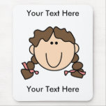 Custom Girl Brown Braids Mousepad - Customizable