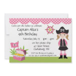 Custom Girl Pirate Birthday Party Custom Invites