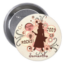 Custom Girl's Hip  Graduation Pinback Button