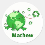 Custom Globe Frog Environment  Recycle Sticker