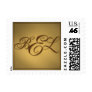 Custom Gold and Brown Monogram Postage
