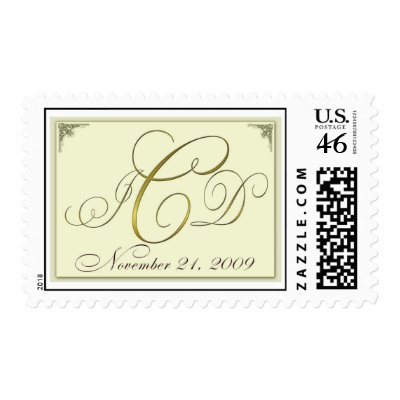 Custom gold and cream logo stamp by perfectpostage