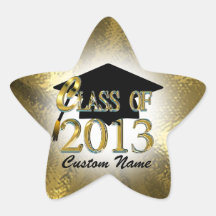 Custom Gold Star Class Of 2013 Sticker