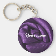 Custom Gothic Purple Rose Keychain