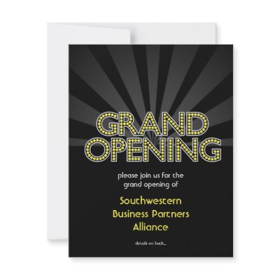 Custom Grand Opening Invitation, City Lights by CustomInvites