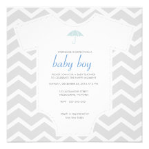 Custom gray chevron shirt baby shower custom invites